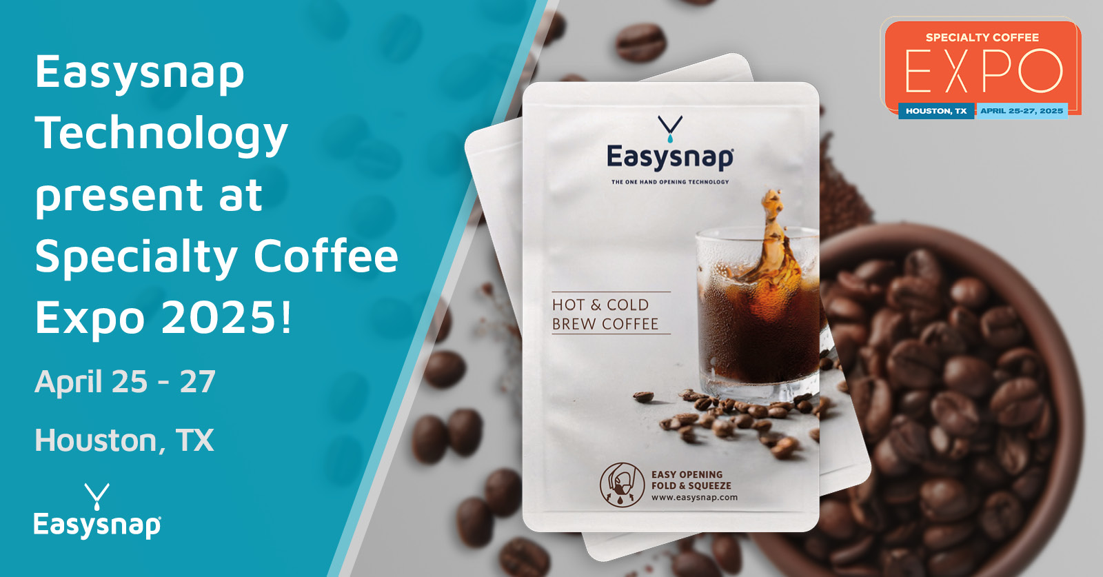 Easysnap Technology at Specialty Coffee Expo Single Dose Packaging