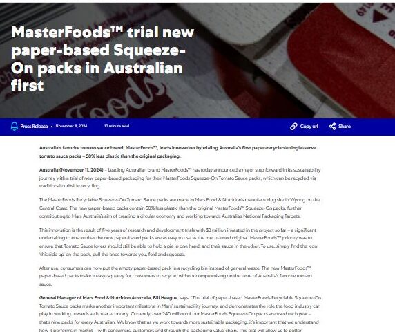 Mars Masterfoods Easysnap Technology